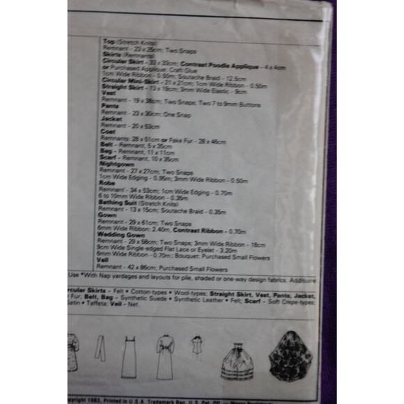 McCalls 8727 Sewing pattern Brooke doll clothes 1980s - Picture 5 of 7